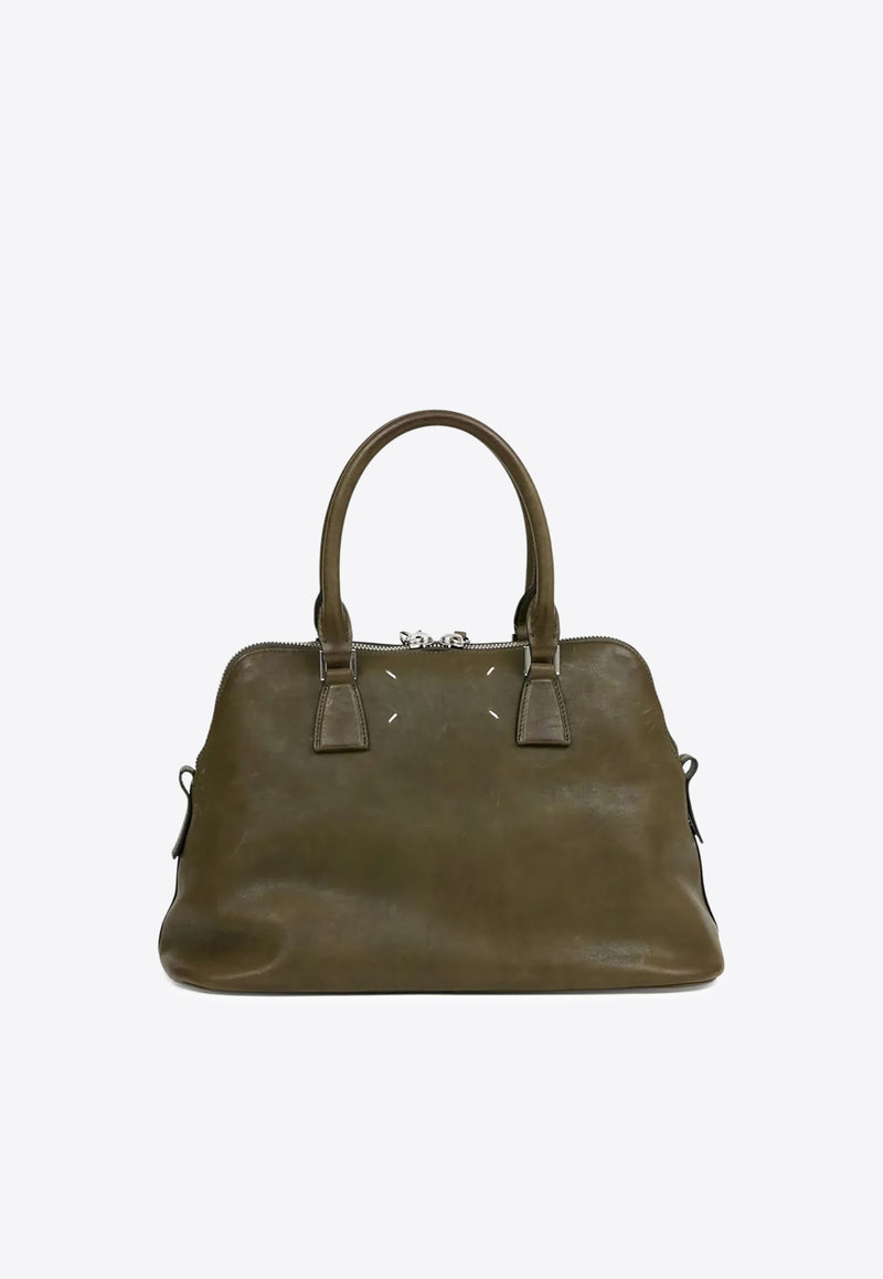 Maison Margiela Medium 5AC Loved to Death Leather Top Handle Bag  Khaki SB1WG0074P8565_T7225