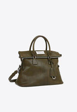 Maison Margiela Medium 5AC Loved to Death Leather Top Handle Bag  Khaki SB1WG0074P8565_T7225