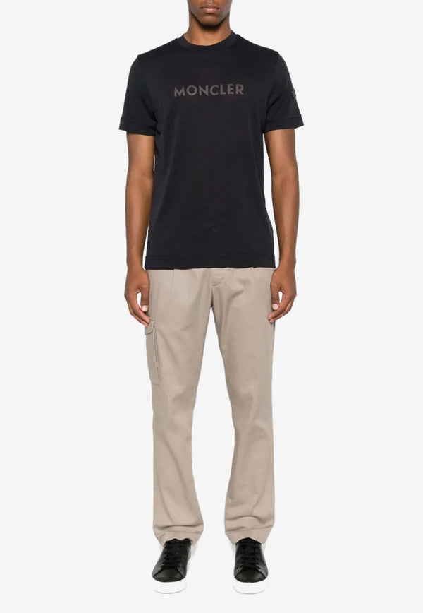 Moncler Logo Crewneck T-shirt Navy K20918C0002889B2Q_742