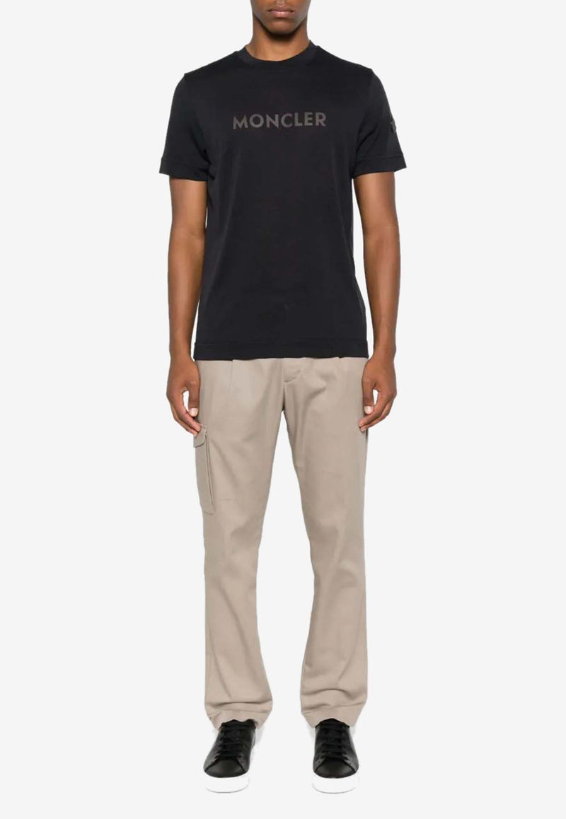 Moncler Logo Crewneck T-shirt Navy K20918C0002889B2Q_742