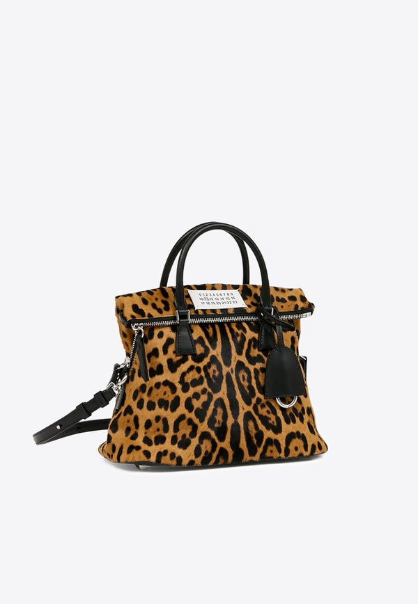 Maison Margiela Mini 5AC Leopard Print Top Handle Bag Brown SB1WG0075P8316_HA923