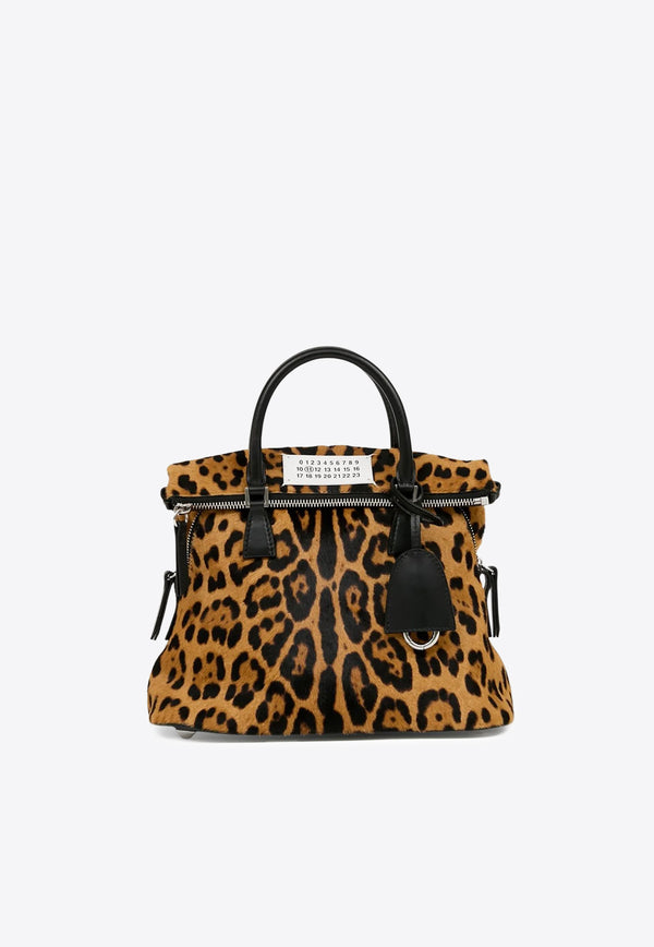 Maison Margiela Mini 5AC Leopard Print Top Handle Bag Brown SB1WG0075P8316_HA923