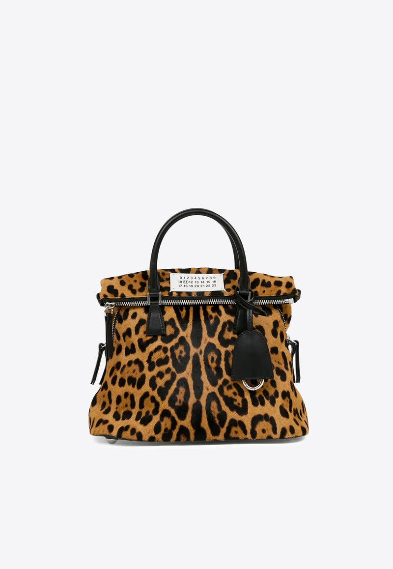 Maison Margiela Mini 5AC Leopard Print Top Handle Bag Brown SB1WG0075P8316_HA923