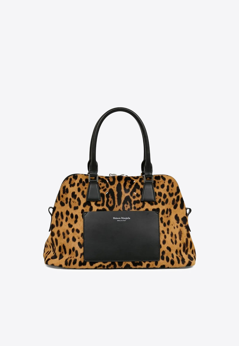 Maison Margiela Medium 5AC Leopard Print Top Handle Bag Brown SB1WG0074P8316_HA923