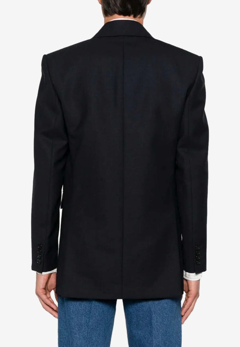 Saint Laurent Wool Double-Breasted Blazer Navy 835102Y5K32_4140