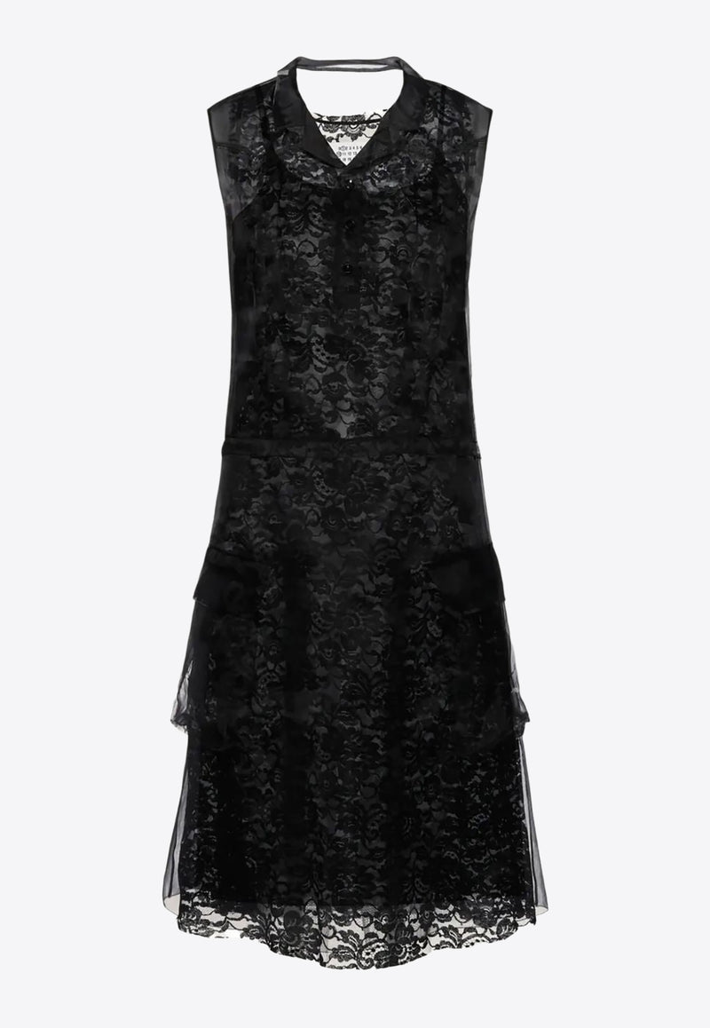 Maison Margiela Layered Lace and Sheer Dress Black S51DD0048MTN104_900