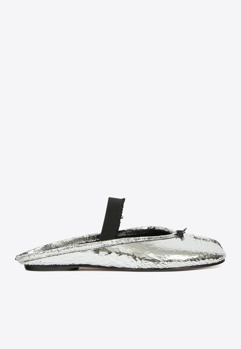 Maison Margiela Tabi Metallic Leather Flat Mules Silver S39WZ0112P7456_H7730