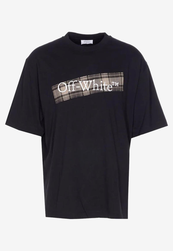 Off-White Flannel Diagonal Skate Logo T-shirt Black OMAA120F25JER00N_1001