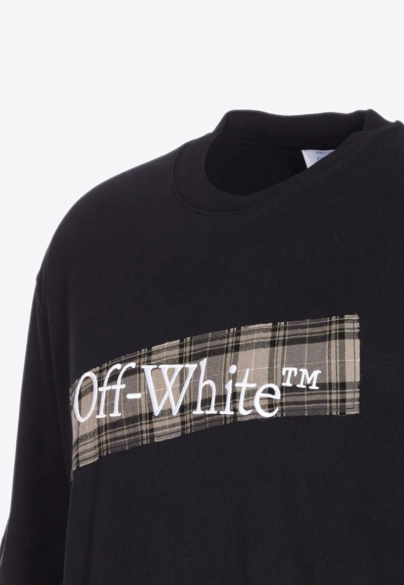 Off-White Flannel Diagonal Skate Logo T-shirt Black OMAA120F25JER00N_1001