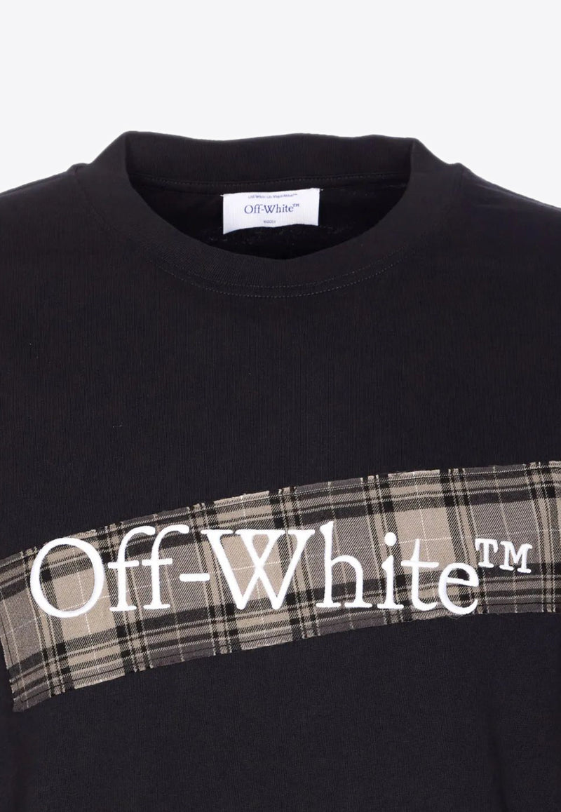Off-White Flannel Diagonal Skate Logo T-shirt Black OMAA120F25JER00N_1001