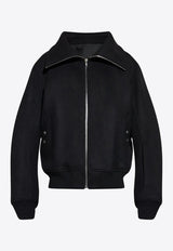Rick Owens Blixa Dracucollar Zip-Up Wool Jacket Black RR02E1710WSF_09