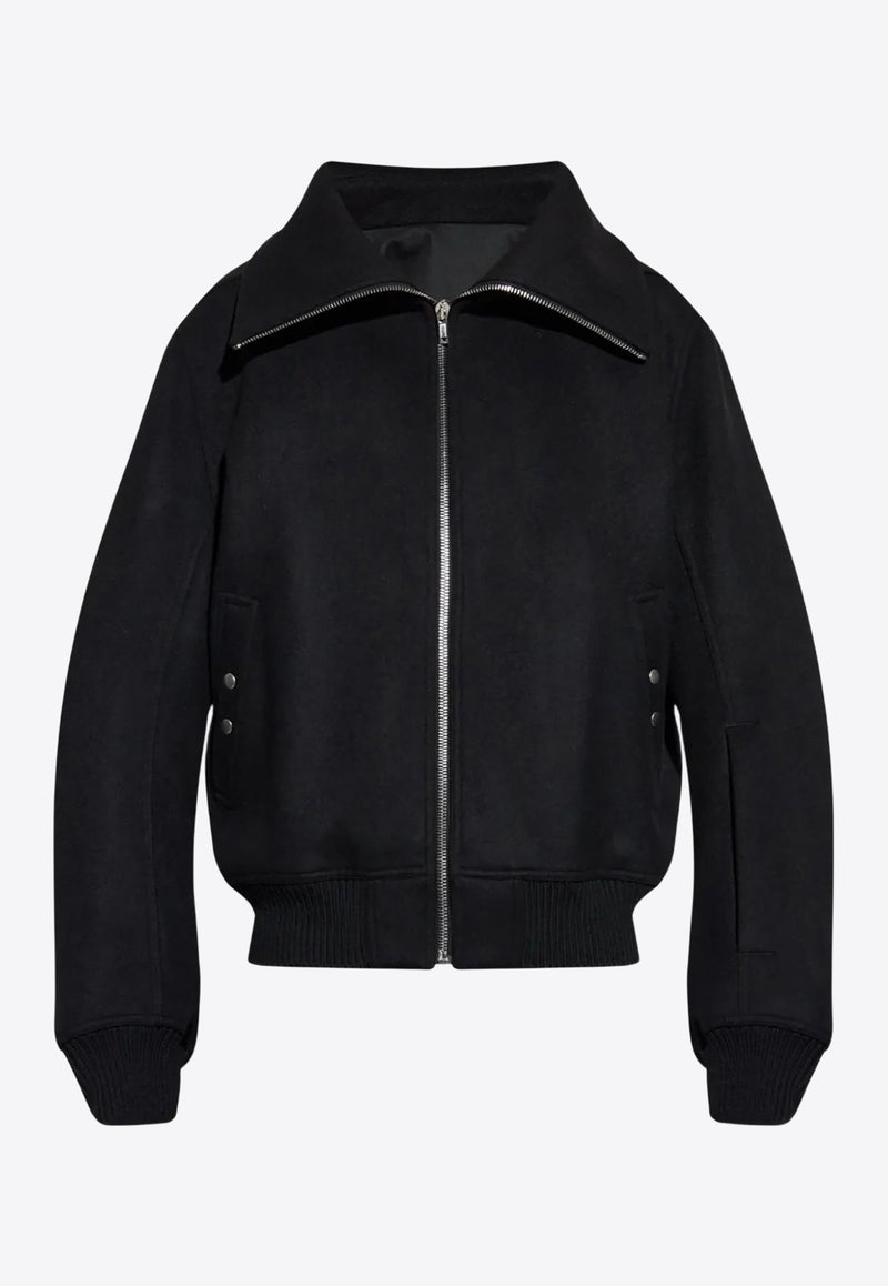 Rick Owens Blixa Dracucollar Zip-Up Wool Jacket Black RR02E1710WSF_09