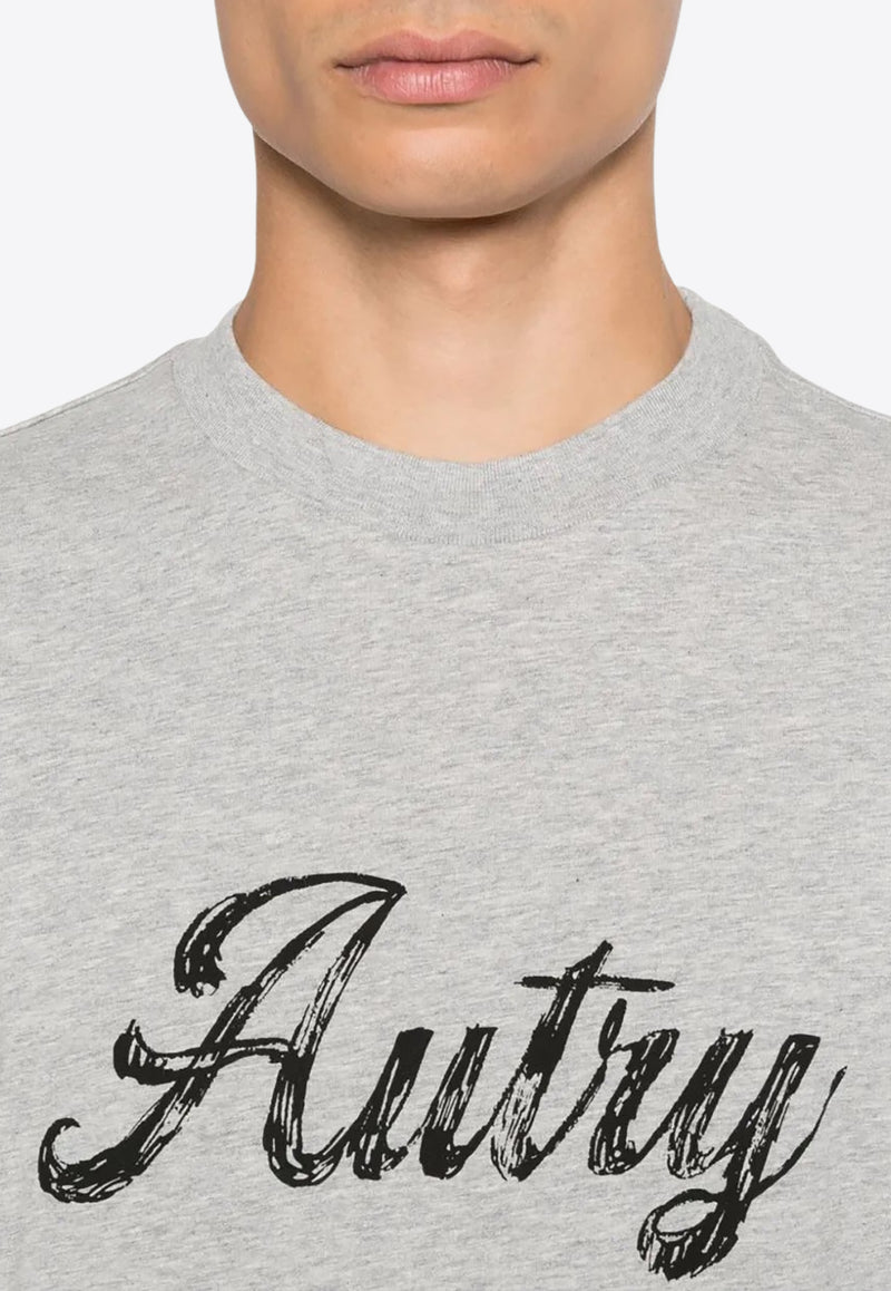 Autry Script Logo Print T-shirt Gray TSPMI5CD_D