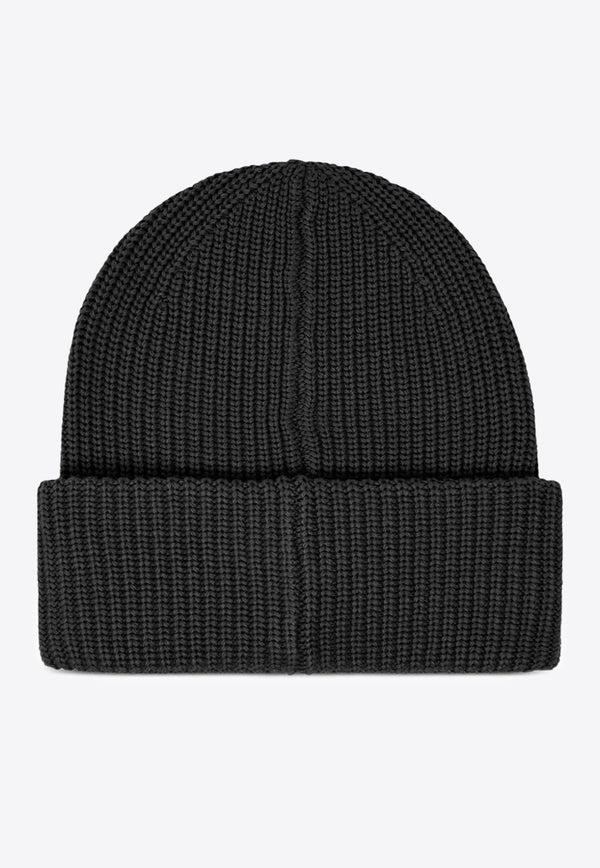 PINKO Logo Label Ribbed Beanie Black 105993A2Z4_Z99