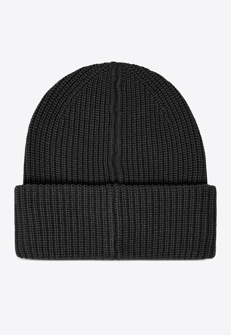 PINKO Logo Label Ribbed Beanie Black 105993A2Z4_Z99