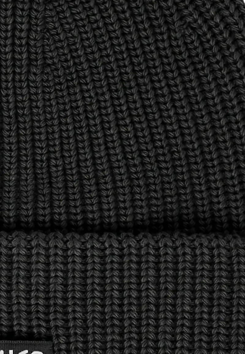 PINKO Logo Label Ribbed Beanie Black 105993A2Z4_Z99