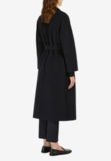 S Max Mara Esturia Belted Wool Long Coat Navy 2529016081600ESTURIA_012