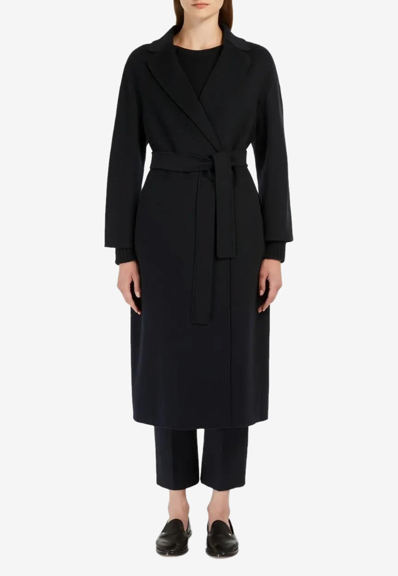 S Max Mara Esturia Belted Wool Long Coat Navy 2529016081600ESTURIA_012