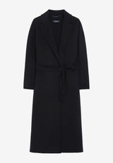 S Max Mara Esturia Belted Wool Long Coat Navy 2529016081600ESTURIA_012