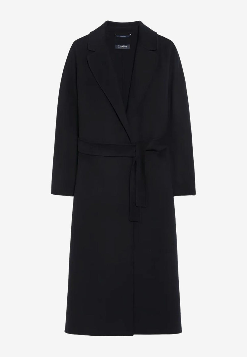 S Max Mara Esturia Belted Wool Long Coat Navy 2529016081600ESTURIA_012