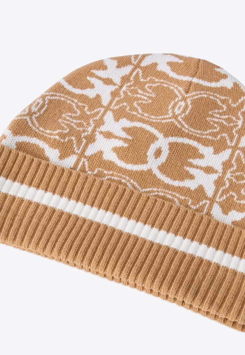 PINKO Jacquard Logo Beanie Beige 105991A2YO_MZ2