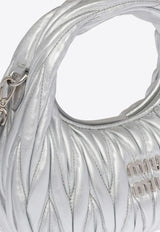 Miu Miu Mini Wander Matelassé Leather Top Handle Bag Silver 5BP078VOOOAN88_F0118