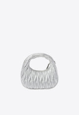 Miu Miu Mini Wander Matelassé Leather Top Handle Bag Silver 5BP078VOOOAN88_F0118