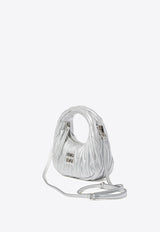 Miu Miu Mini Wander Matelassé Leather Top Handle Bag Silver 5BP078VOOOAN88_F0118
