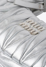 Miu Miu Mini Wander Matelassé Leather Top Handle Bag Silver 5BP078VOOOAN88_F0118