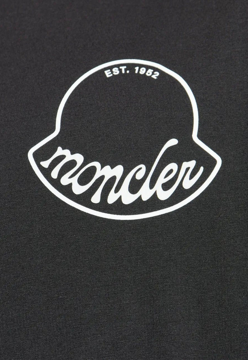 Moncler Logo Print Crewneck T-shirt Charcoal K20918C0001389AJS_998