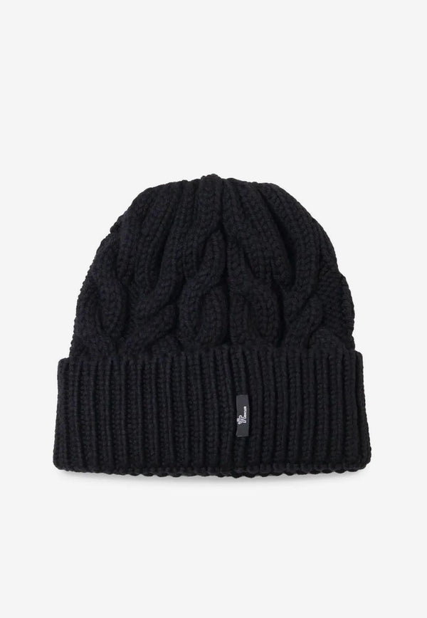 Moncler Cable Knit Wool Beanie Black K20983B00013M1172_999