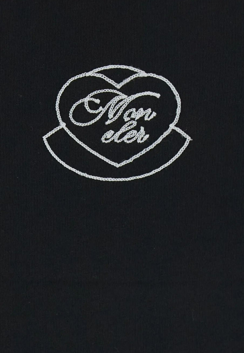Moncler Embroidered Heart Logo T-shirt Charcoal K20938C0000989AJS_998