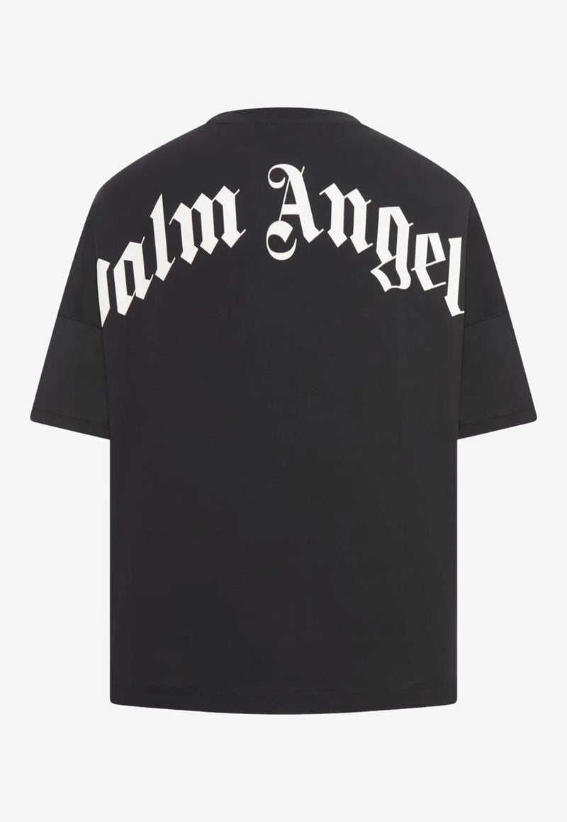 Palm Angels Curved Logo Oversized T-shirt Black PMAA10BF25JER001_1003
