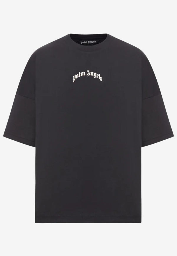 Palm Angels Curved Logo Oversized T-shirt Black PMAA10BF25JER001_1003