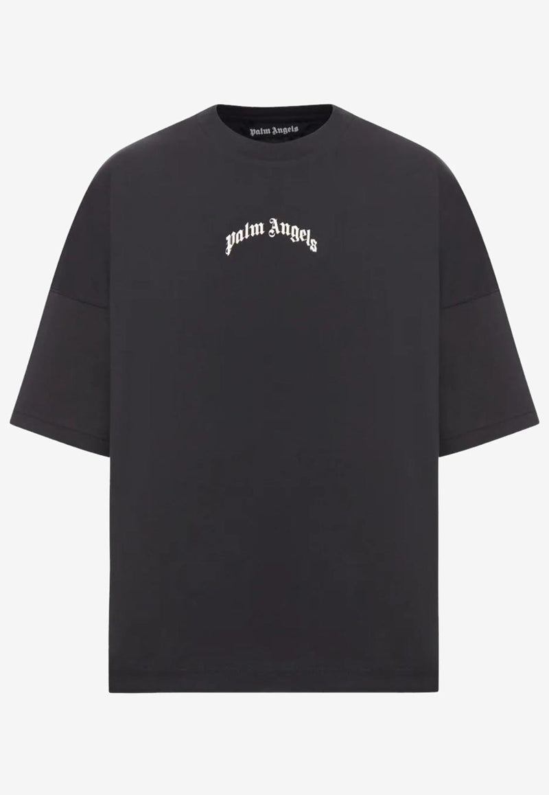 Palm Angels Curved Logo Oversized T-shirt Black PMAA10BF25JER001_1003