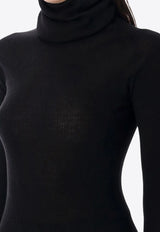 Rick Owens Ribbed Turtleneck Top Black RP02E4614RIBM_09