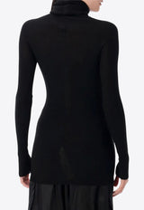 Rick Owens Ribbed Turtleneck Top Black RP02E4614RIBM_09