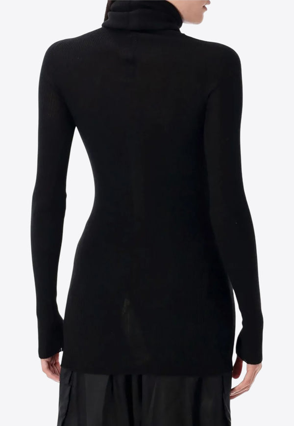 Rick Owens Ribbed Turtleneck Top Black RP02E4614RIBM_09