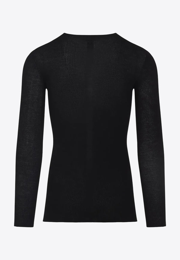 Rick Owens Ribbed Wool Sweater Black RU02E1637RIBM_09