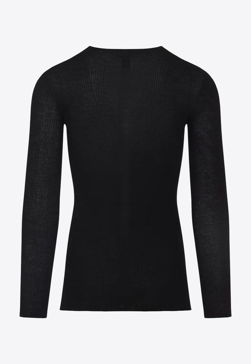 Rick Owens Ribbed Wool Sweater Black RU02E1637RIBM_09