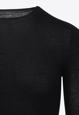 Rick Owens Ribbed Wool Sweater Black RU02E1637RIBM_09