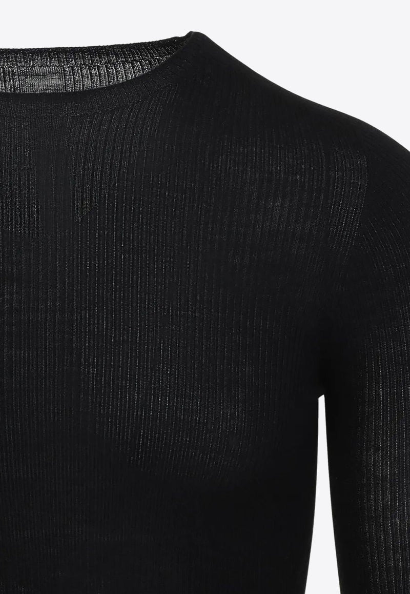 Rick Owens Ribbed Wool Sweater Black RU02E1637RIBM_09
