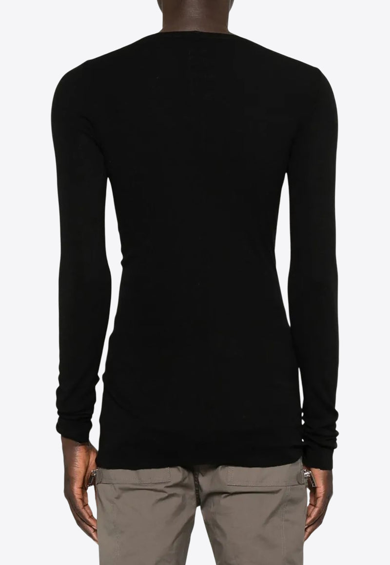 Rick Owens Long-Sleeved Wool T-shirt Black RU02E1250RJR_09
