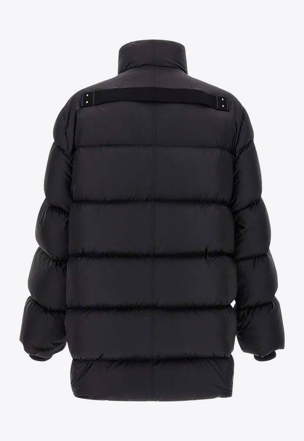 Rick Owens Funnel Neck Quilted Parka Black RU02E1791NPD3_09