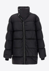 Rick Owens Funnel Neck Quilted Parka Black RU02E1791NPD3_09