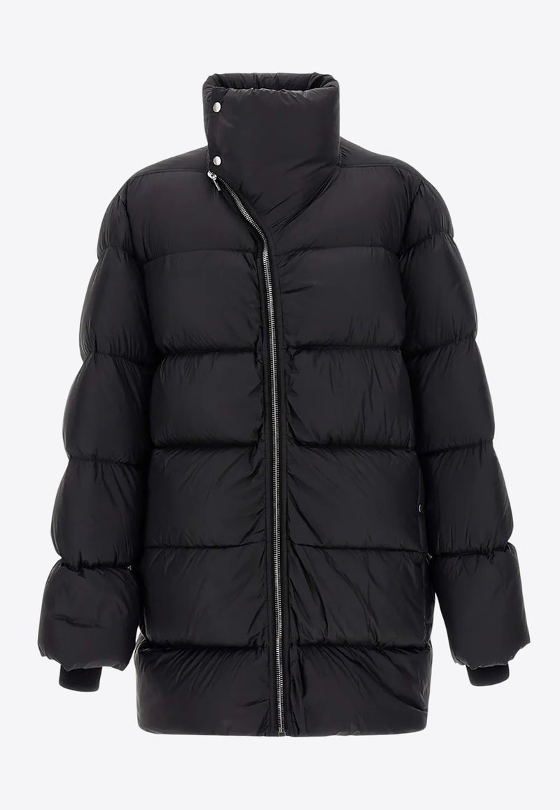 Rick Owens Funnel Neck Quilted Parka Black RU02E1791NPD3_09