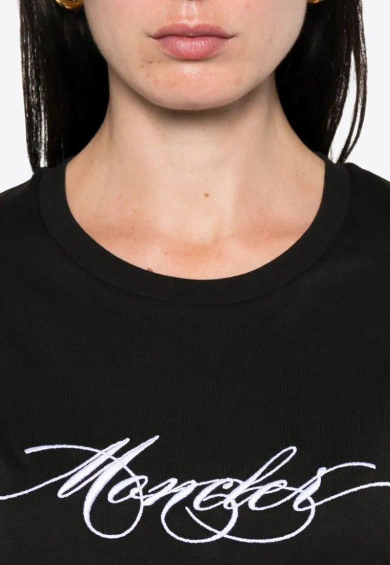 Moncler Embroidered-Cursive Logo T-shirt Charcoal K20938C0000589AJS_998
