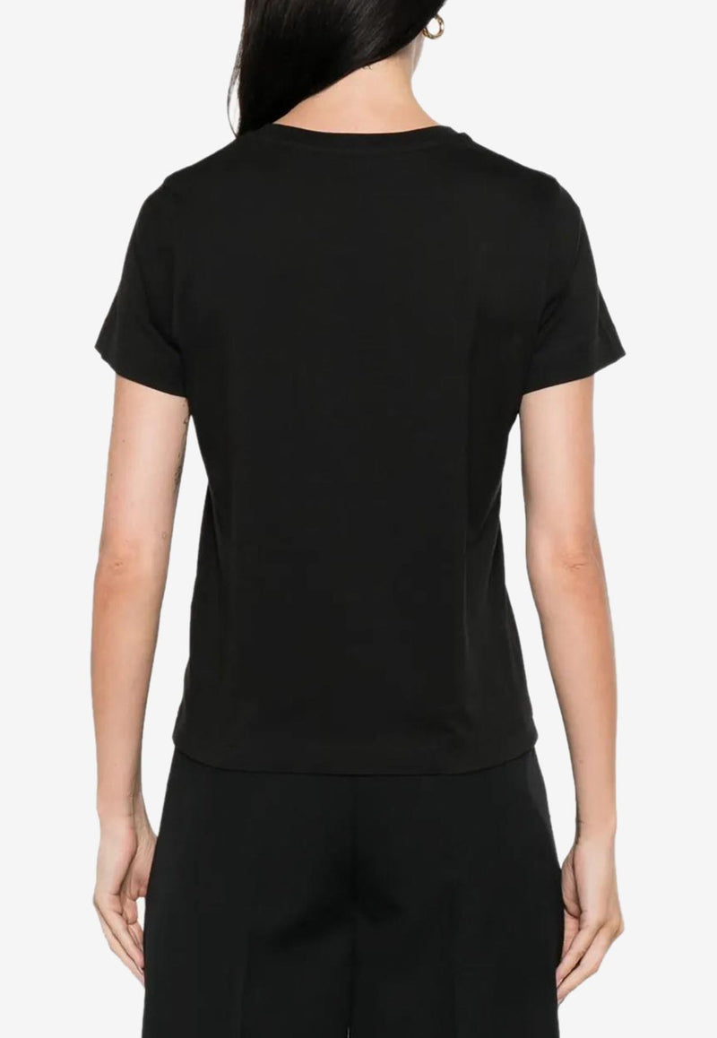 Moncler Embroidered-Cursive Logo T-shirt Charcoal K20938C0000589AJS_998