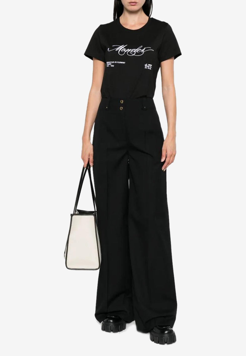 Moncler Embroidered-Cursive Logo T-shirt Charcoal K20938C0000589AJS_998