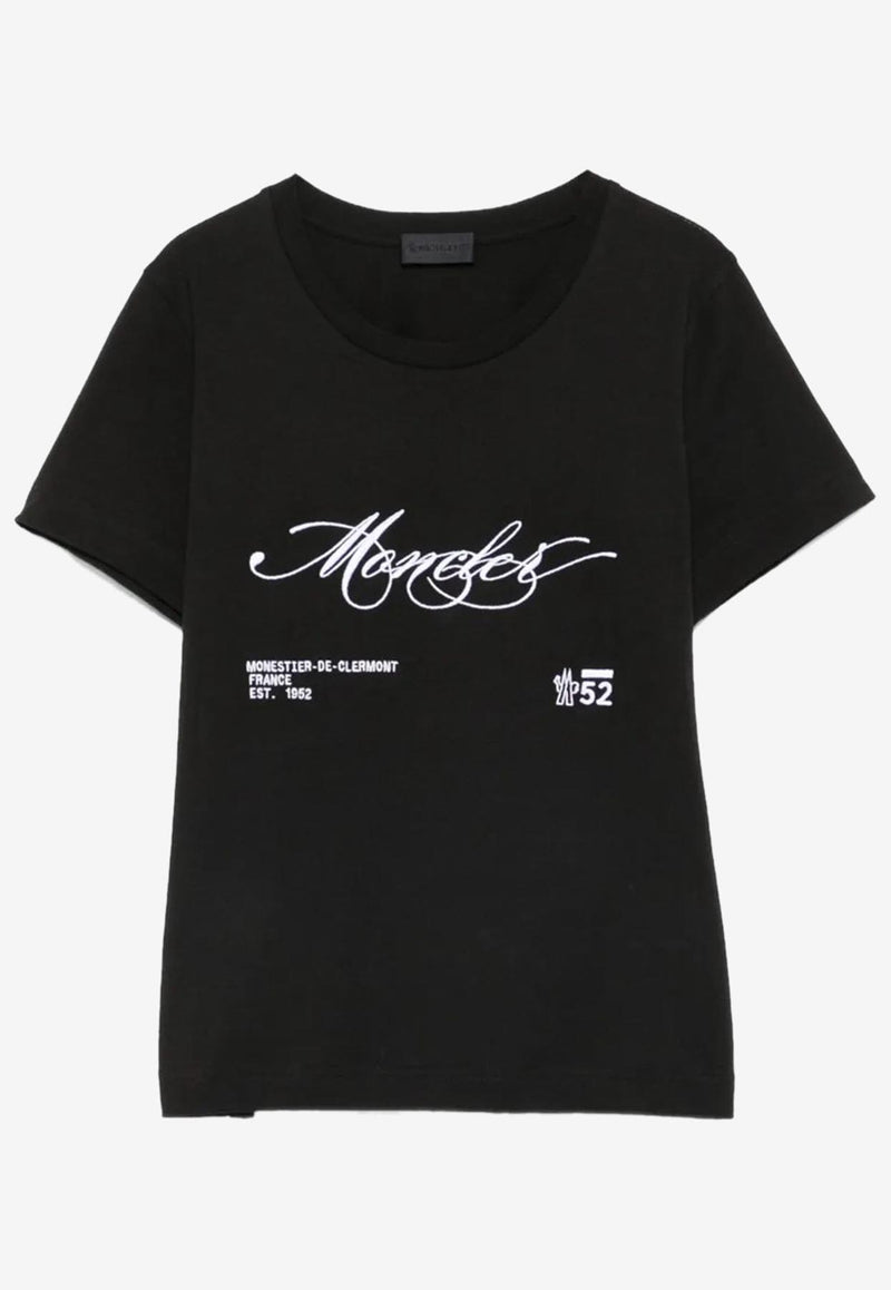Moncler Embroidered-Cursive Logo T-shirt Charcoal K20938C0000589AJS_998